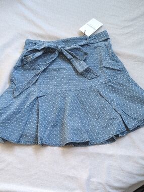 Promesa Light Blue Printed Tie-Waist Skort